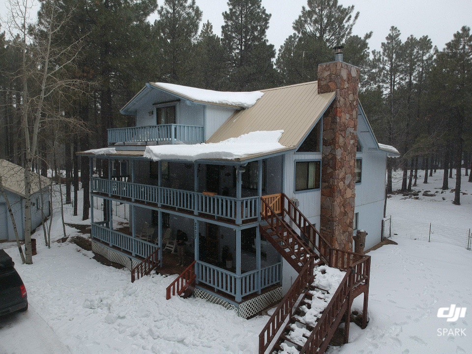 Arial View - A great view of the cabin from up above during the winter.